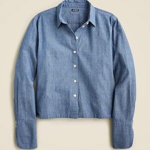 J. Crew cropped denim button-down shirt